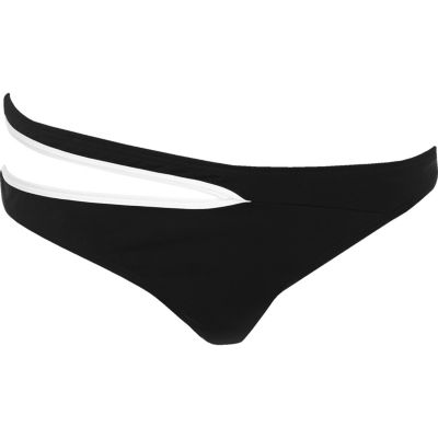 Black and white cut-out bikini bottoms